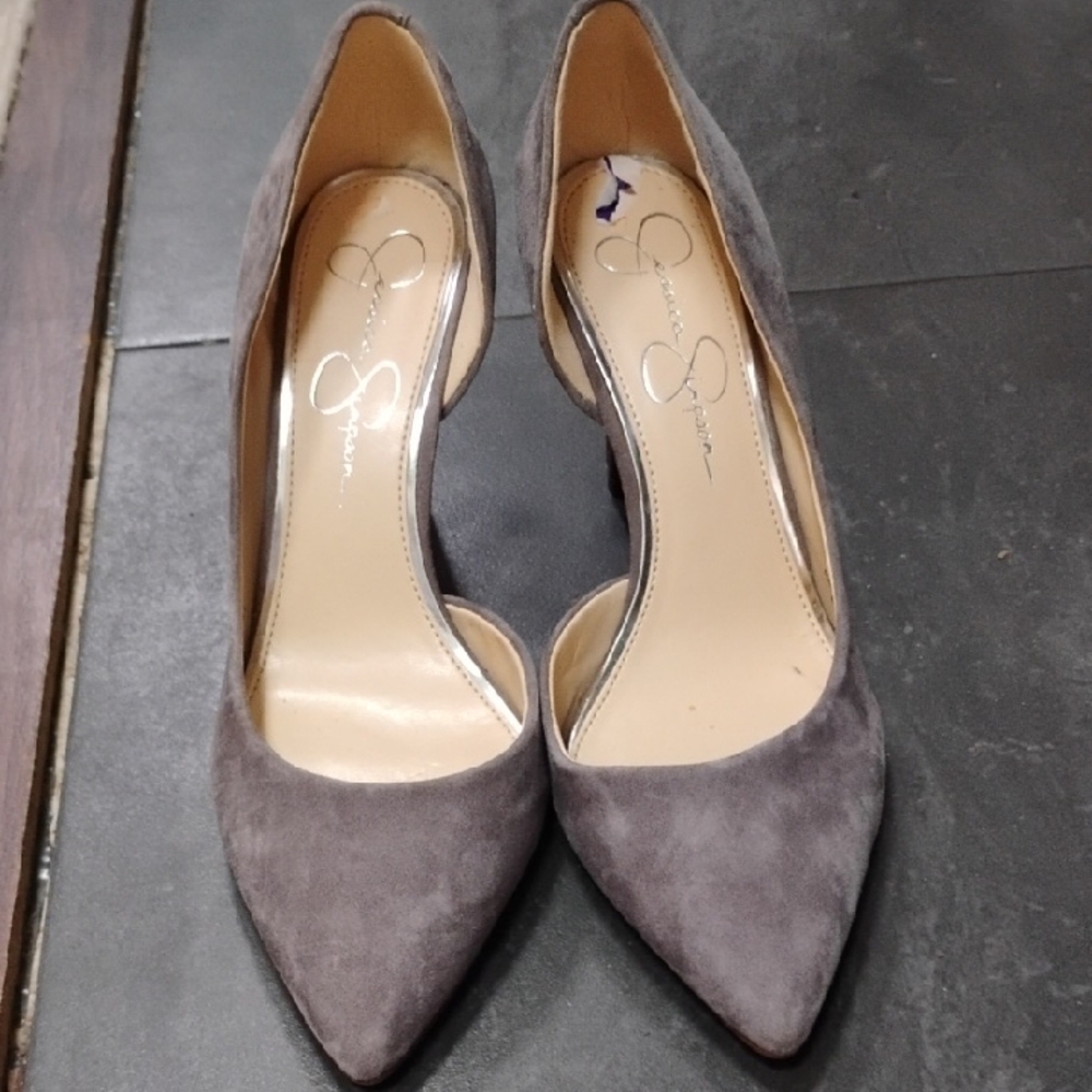 Jessica Simpson Gray Suede Heels